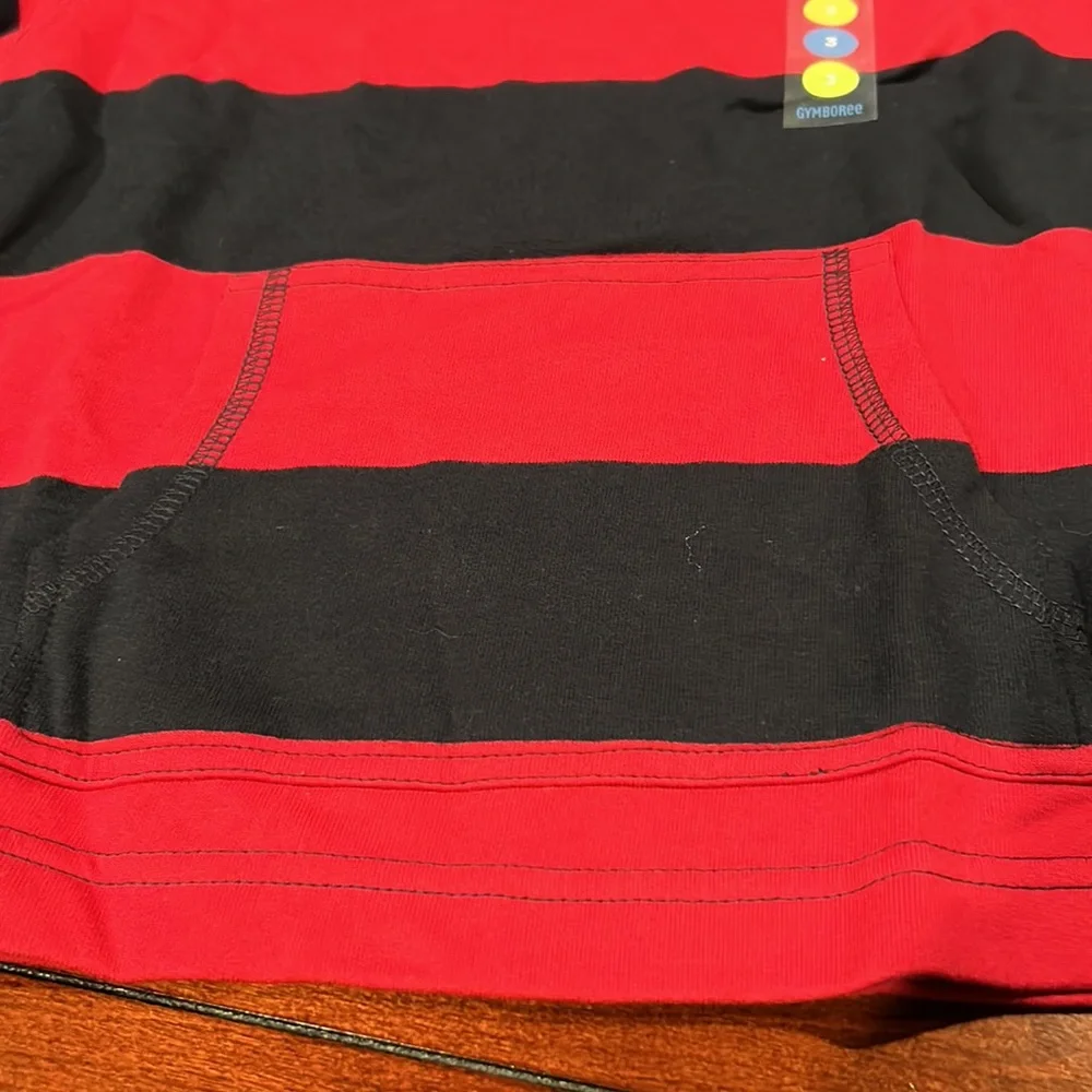 NWT Gymboree Shark Reef Red Navy Striped Hoodie Size 3